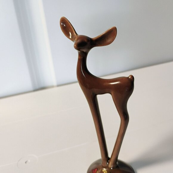 Mid Century Modern Roselane Pottery Deer Figurine, Brown, 6" California Ceramics - Picture 7 of 8